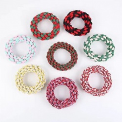 Pet Hand‑Woven Donut Chew Toy