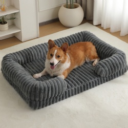 Wholesale Custom Logo Pet Product Sponge Plush Dog Bed for Large Dogs
