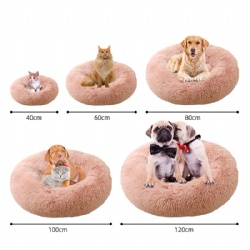 Donut Dog Bed Small Animal Pet Cat Donut Dog Bed Fluffy Plush Pet Soft Calming Pet Sofa Beds