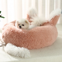 Cat Bed Dog Bed Classic Solid Winter Warm Anti-Slip PV Plush with Kneading