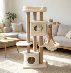 Cream Multi-Condo Cat Activity Tree