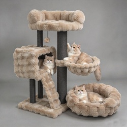 Luxury Fluffy Cat Tree for Multiple Cats