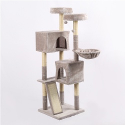 wooden cat tree house