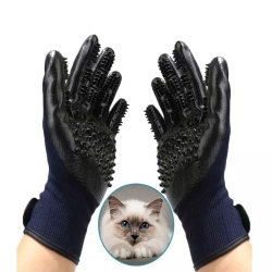 Pet Grooming Gloves - Left & Right - Enhanced Five Finger Design For Dog And Cat