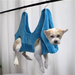 Pet Grooming Hammock Helper 2 in 1 Drying Towel for Dog and Cat Hammock Restraint Bag Nail Clipper Bathing Washing Grooming