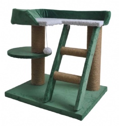 Cat tree velvet green