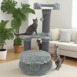 Multi - level Cat Tree Tower with Perch and Interactive Toy
