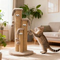 Puppy Peek Cat Scratching Post Tower